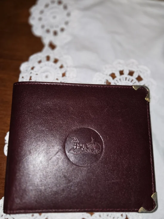 CELINE Burgundy Leather Bi-Fold Card Wallet - Picture 3 of 6